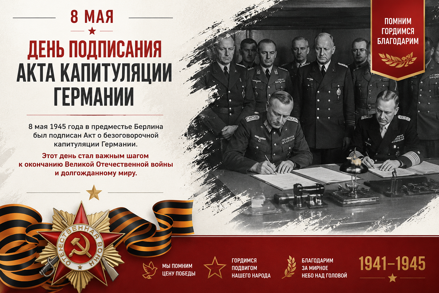 8 мая — День подписания Акта капитуляции Германии